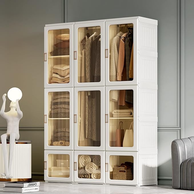 ClosetPop™ Armário Portátil com Porta Transparente e Ímãs – Organização em Minutos!
