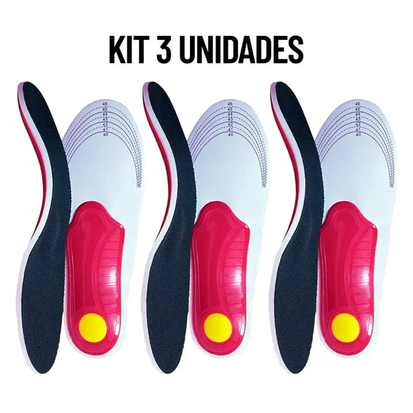 Kit 3 Pares de Palmilha Ortopédica Confort Plus - Corrige Sua Pisada