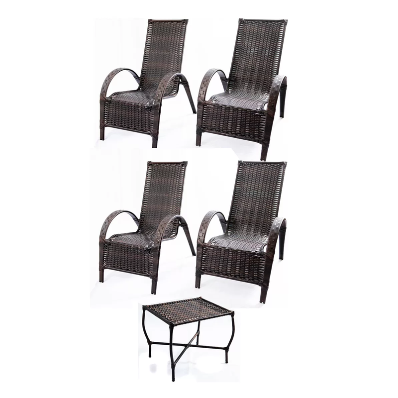 Kit 4 Cadeiras + 1 Mesa Junco Poltrona Paris Varanda Premium (cópia)