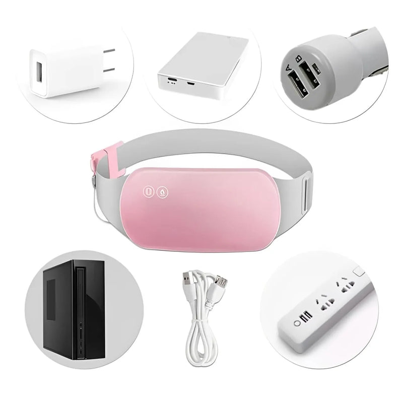 Kit 2 Cinta Térmica e Massageadora Para Cólica Menstrual