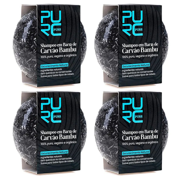 Kit 4 Pure Hair - Shampoo Escurecedor de Cabelo e Barba