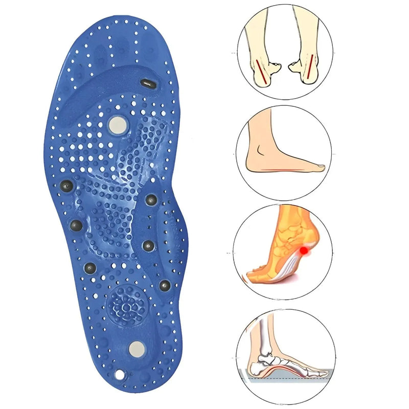 Kit 2 Pares de Palmilhas Ortopédicas Magnéticas de Silicone