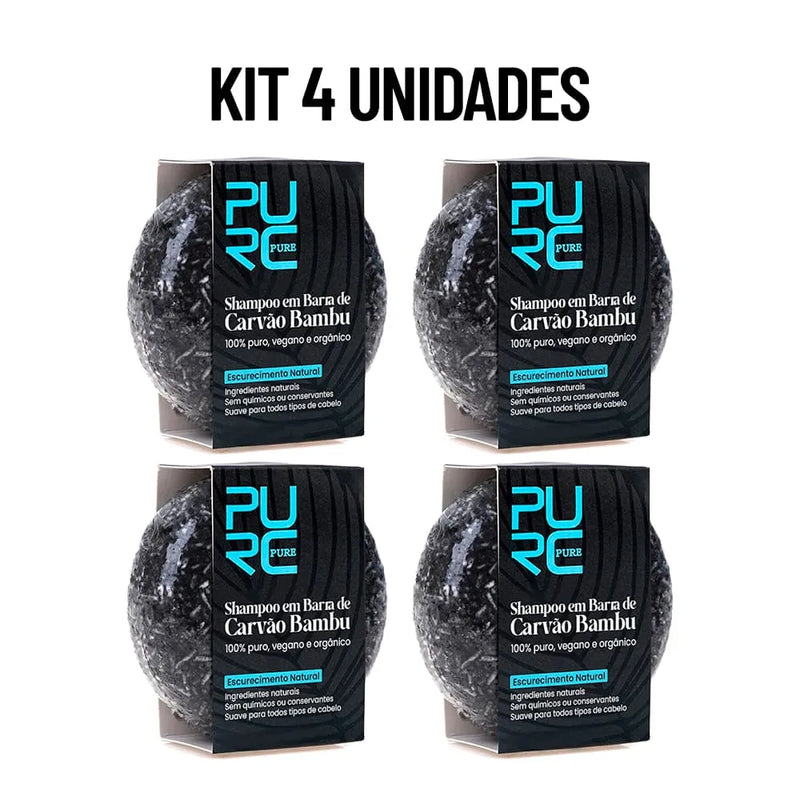 Kit 4 PurcBlack - Shampoo Escurecedor de Cabelo e Barba