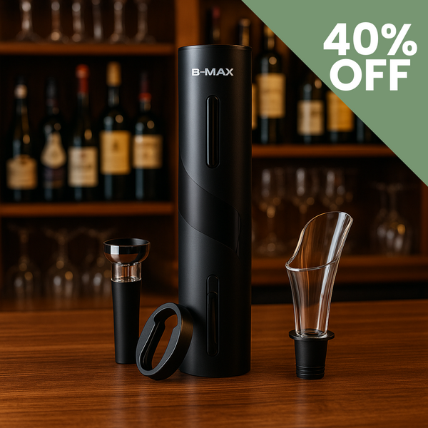 Conjunto Abridor Automático Vinho com 40% de Desconto