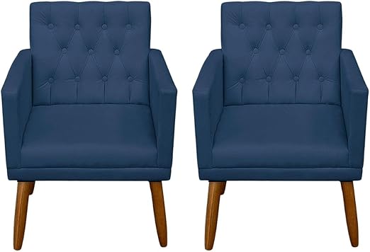 Kit 2 Poltronas Cadeira Decorativa para sala de estar recepção reforçada