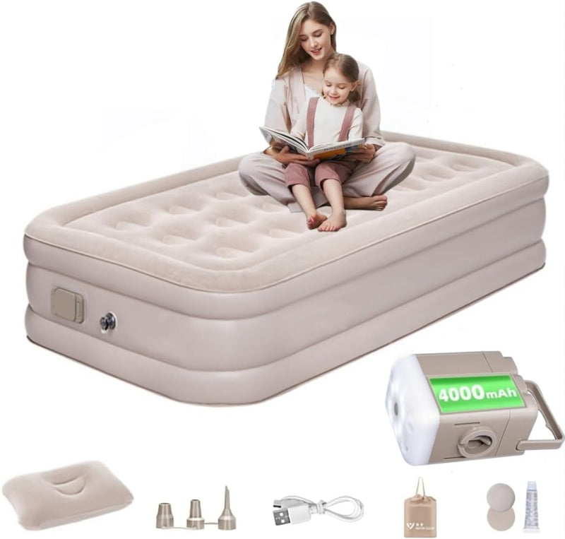 JOYFOX Colchão Inflável Queen Casal Cama De Campanha Bomba Inflável Com Bateria De Lítio Integrada 203 * 154 * 44cm