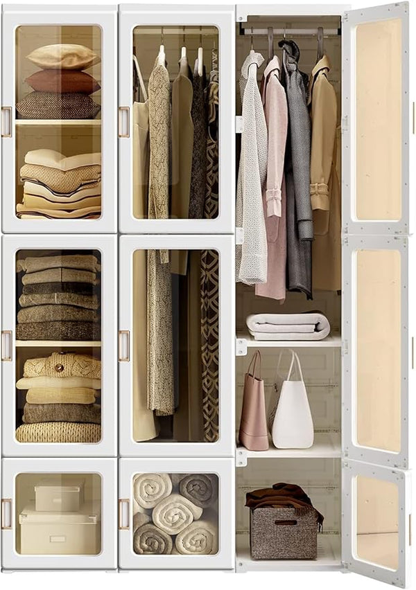 ClosetPop™ Armário Portátil com Porta Transparente e Ímãs – Organização em Minutos!