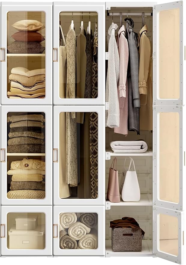 ClosetPop™ Armário Portátil com Porta Transparente e Ímãs – Organização em Minutos!