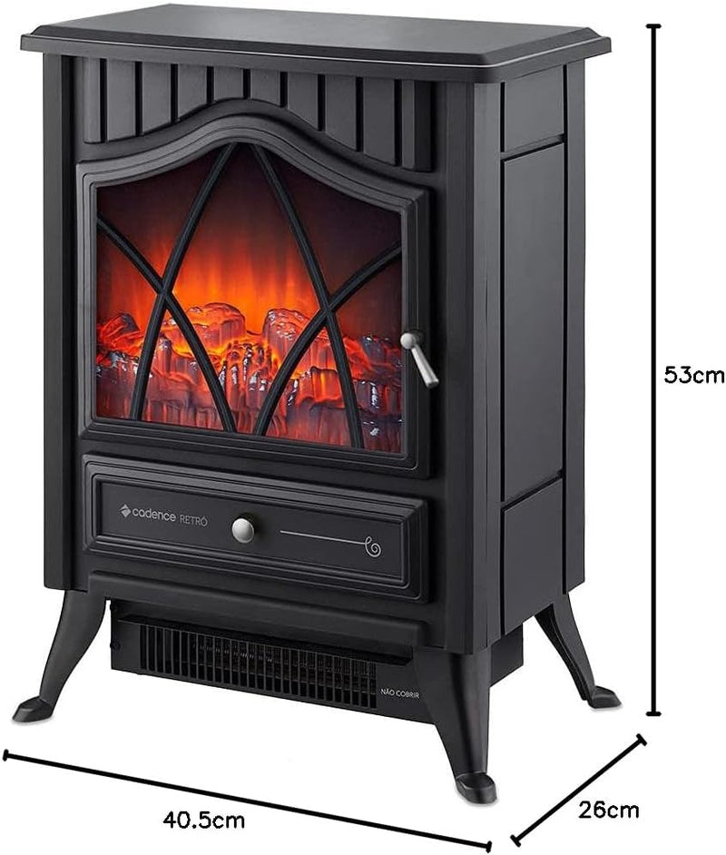 Aquecedor Lareira Elétrica Cadence Retrô 1500W