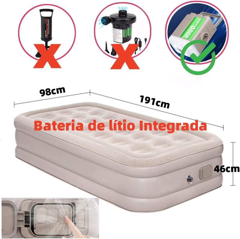 JOYFOX Colchão Inflável Queen Casal Cama De Campanha Bomba Inflável Com Bateria De Lítio Integrada 203 * 154 * 44cm
