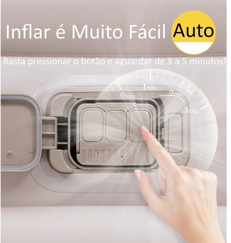 JOYFOX Colchão Inflável Queen Casal Cama De Campanha Bomba Inflável Com Bateria De Lítio Integrada 203 * 154 * 44cm