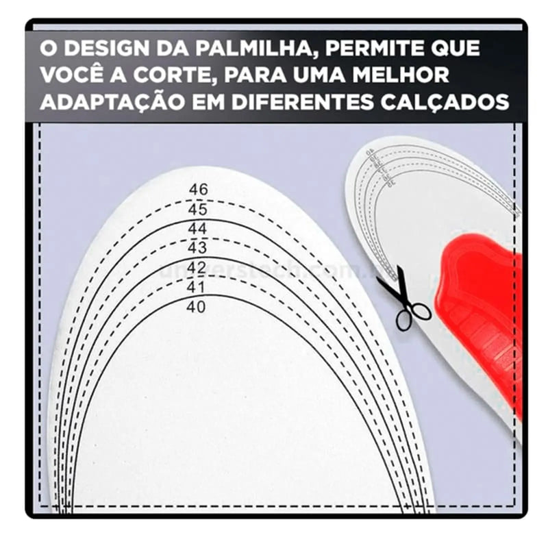 Kit 3 Pares de Palmilha Ortopédica Confort Plus - Corrige Sua Pisada