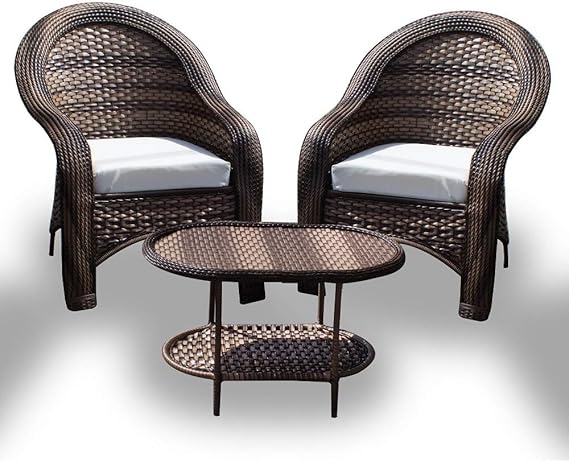 Conjunto de Poltronas Fibra Sintética Tóquio - 2 Poltronas + 1 Mesa Centro - Tecido Duna Cru