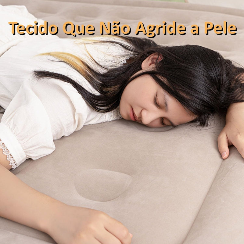 JOYFOX Colchão Inflável Queen Casal Cama De Campanha Bomba Inflável Com Bateria De Lítio Integrada 203 * 154 * 44cm