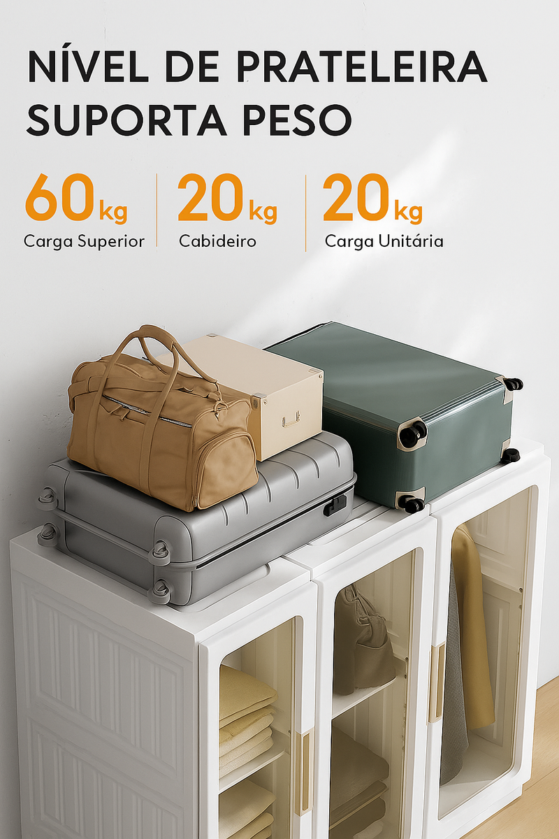 ClosetPop™ Armário Portátil com Porta Transparente e Ímãs – Organização em Minutos!