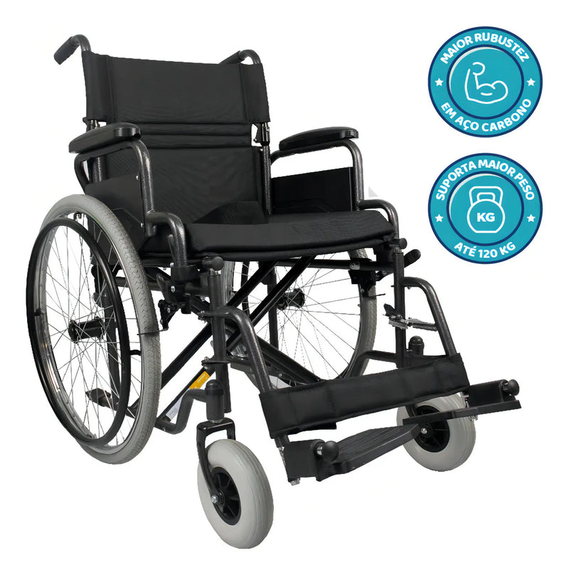 Cadeira de Rodas Aço Dobrável até 120 Kg Assento 46 cm D400 Dellamed (VALOR PROMOCIONAL)