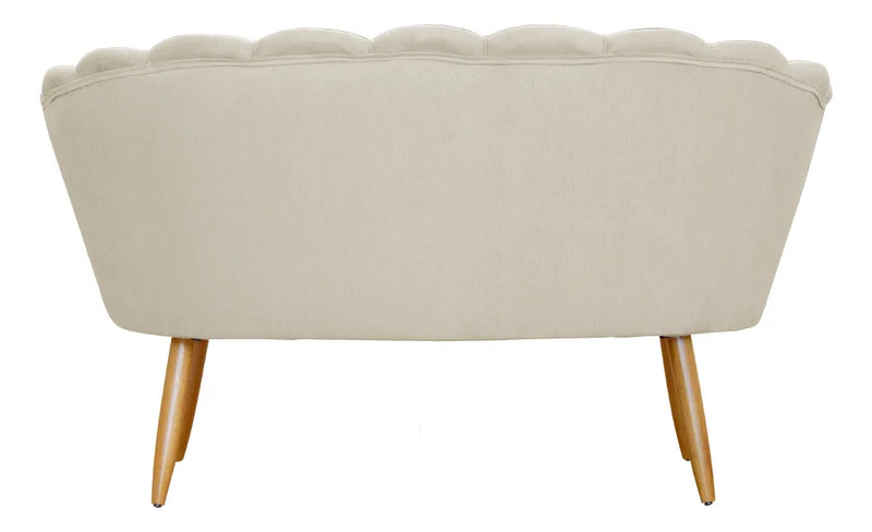 Poltrona Pétala Namoradeira Suede Pés De Madeira Ds Estofado