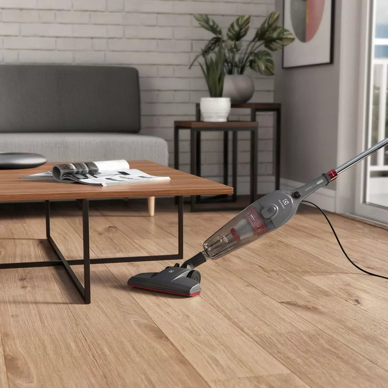 Aspirador pó vertical com fio portátil de mão 2 em 1 potente 1450W cabo 6m capacidade 1,6L filtro HEPA Electrolux STK15 Cinza Urban Grey