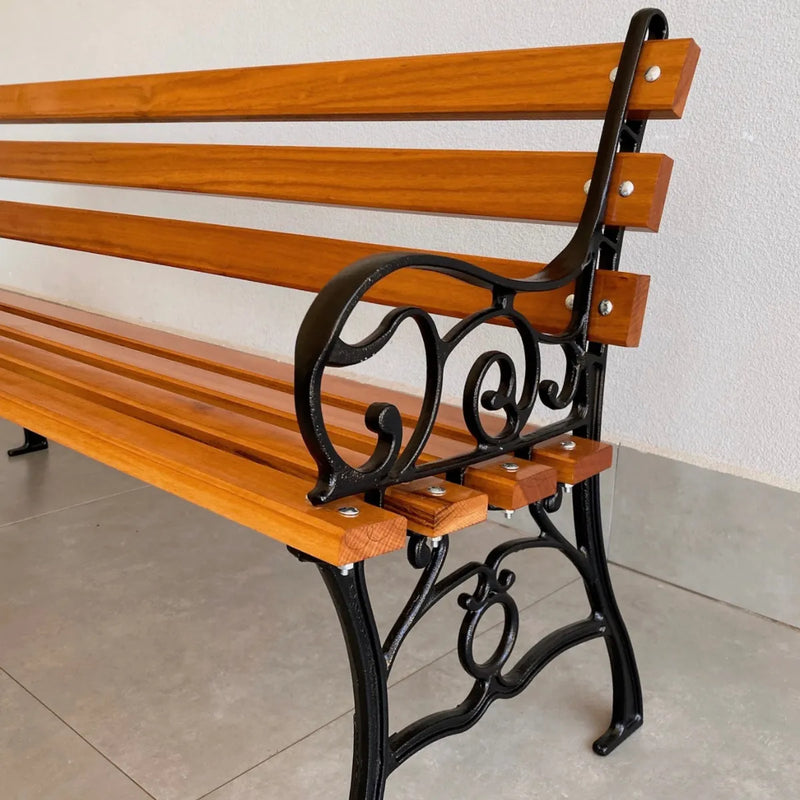 Banco De Jardim Frances 7 Réguas 150 Cm Madeira De Lei Praça