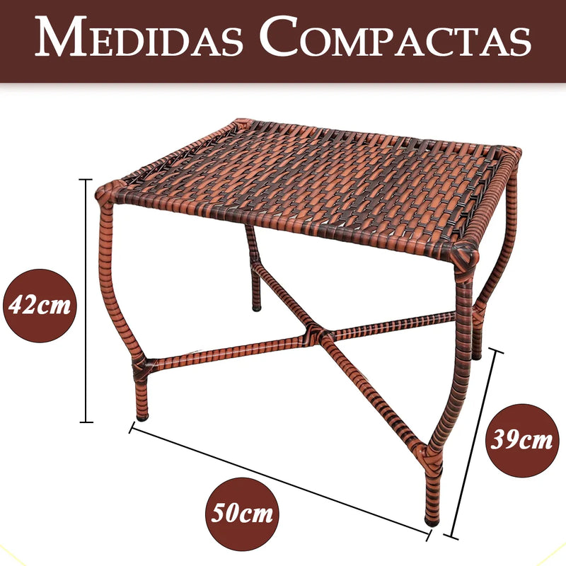 Kit 2 cadeiras e mesinha fibra sintética area externa jardim sol varanda