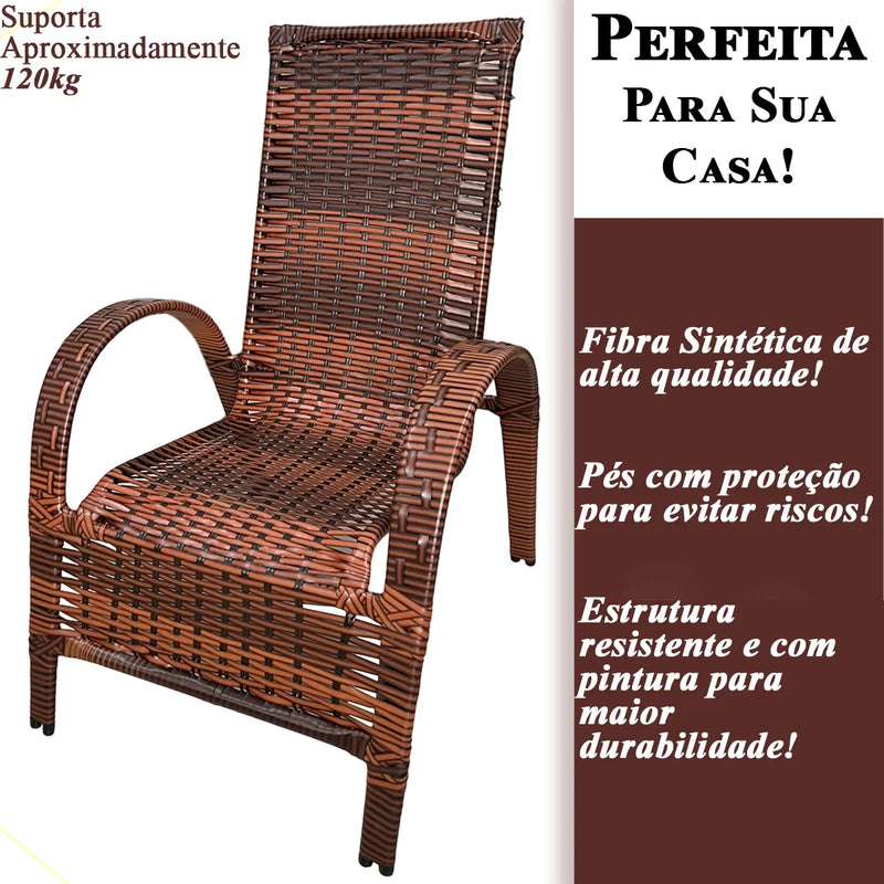Cadeira confortável luxo cor amêndoa 64cm x 75cm