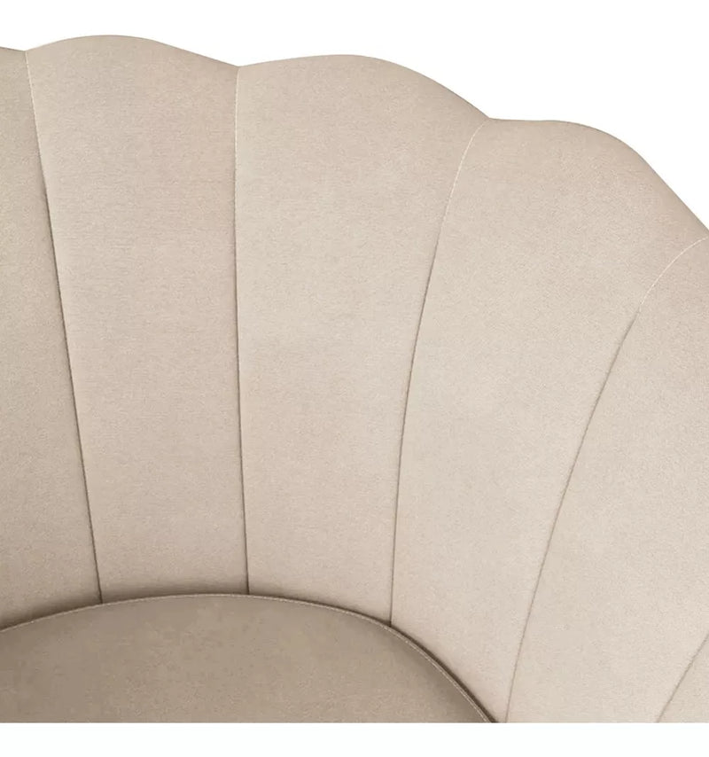 Poltrona Decorativa Pétala Veludo Pés Palito Desenho Do Tecido Liso