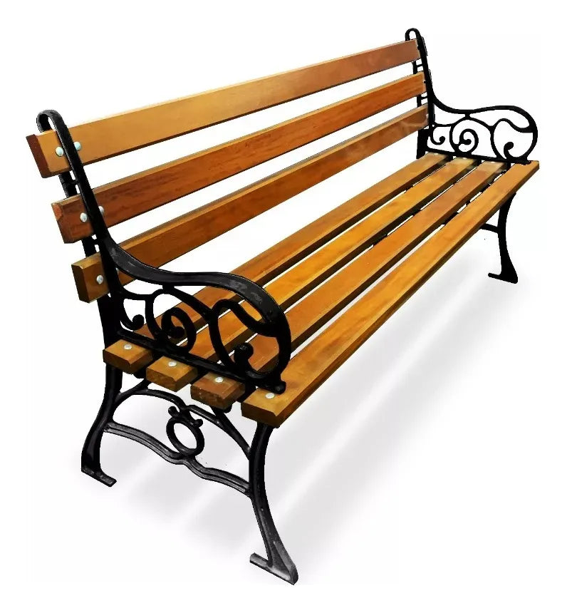 Banco De Jardim Frances 7 Réguas 150 Cm Madeira De Lei Praça