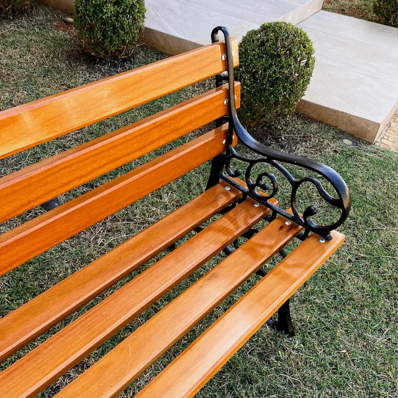 Banco De Jardim Frances 7 Réguas 150 Cm Madeira De Lei Praça