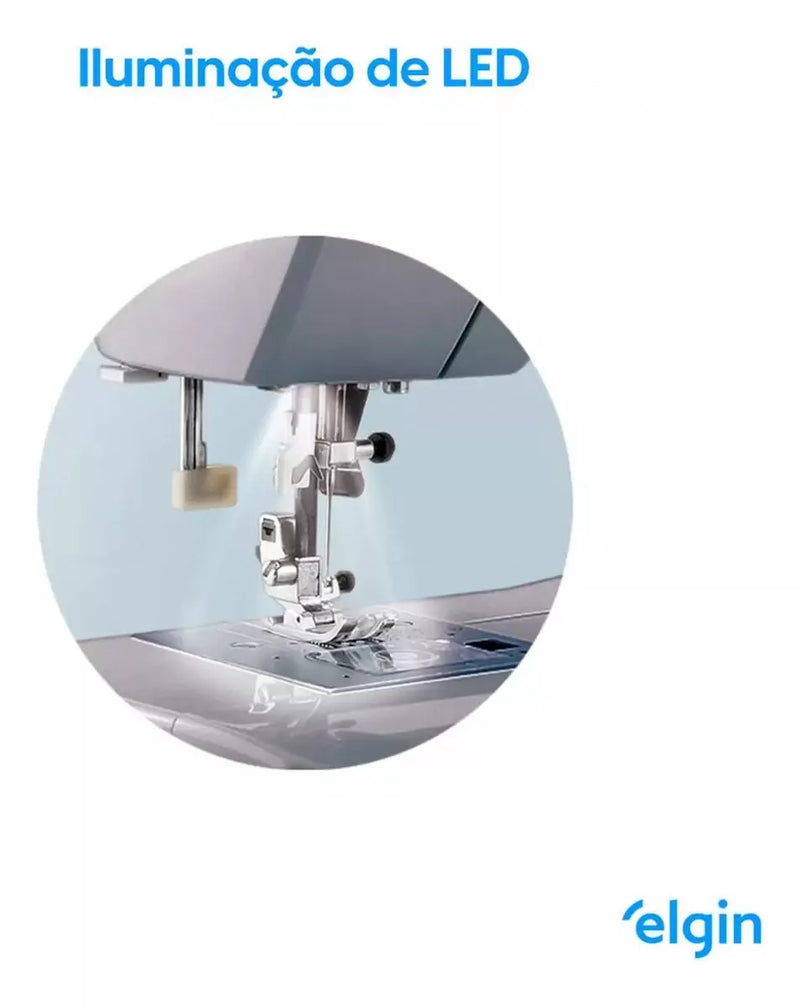 Máquina De Costura Genius Plus Jx-4035 Elgin Cor Branco