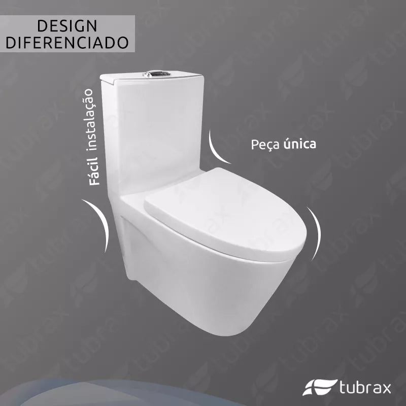 Vaso Sanitário Monobloco Caixa Acoplada Completo - Privada Cor Branco