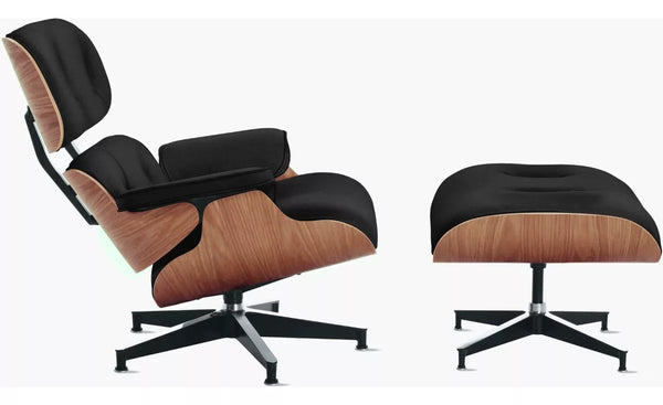 Conjunto Poltrona E Puff Charles E Ray Eames Preta