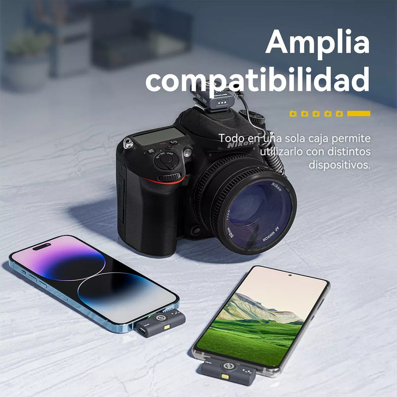 Microfone Hollyland Lark M2 Duo Combo Duplo Para 2 Pessoas Cor Preto