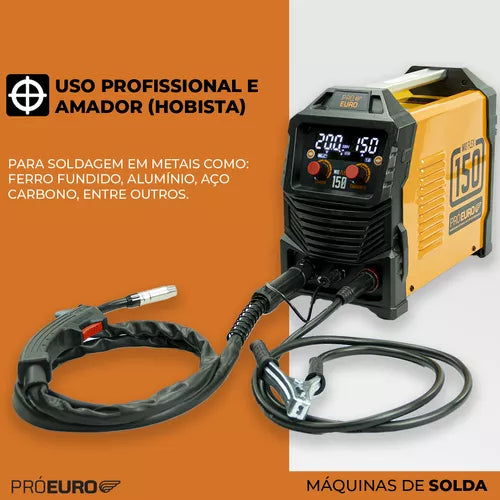 Máquina Solda Mig 150 Flex Tig Lift Mma Sem Gás Bivolt Cor Laranja/Preto Frequência 50 Hz/60 Hz 110V/220V