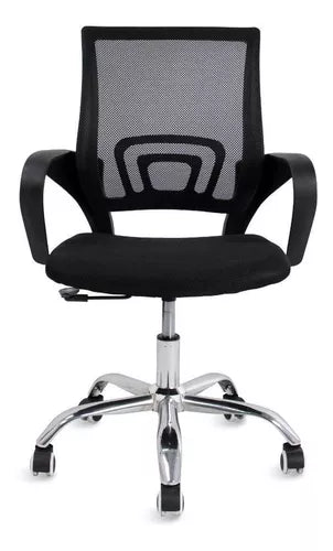 Cadeira de Escritório Pctop Office Fit 1001 9050 Ergonômica Preta com Estofado de Mesh y Tecido