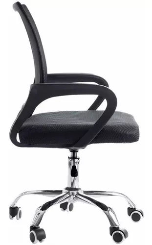 Cadeira de Escritório Pctop Office Fit 1001 9050 Ergonômica Preta com Estofado de Mesh y Tecido