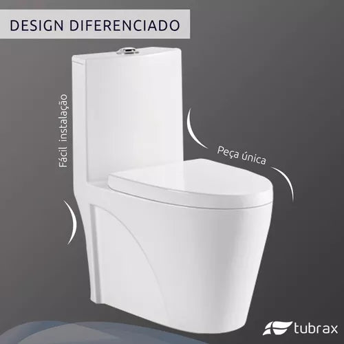 Vaso Sanitário Monobloco Caixa Acoplada Completo - Privada Cor Branco