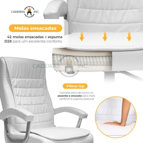 Cadeira de Escritório Presidente Ergonômica Com 42 Molas Ensacadas, Sistema Relax Com Trava, Pillow Top, Monique Big Preta