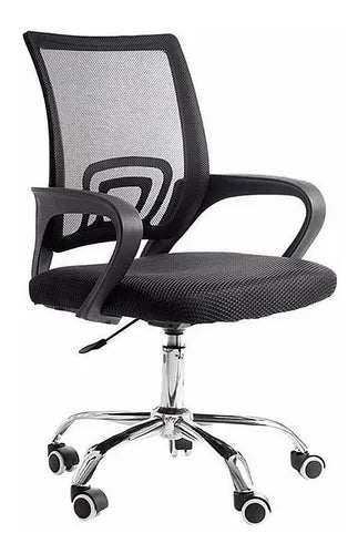 Cadeira de Escritório Pctop Office Fit 1001 9050 Ergonômica Preta com Estofado de Mesh y Tecido