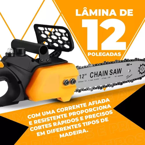 Moto Serra Elétrica 1200w 12 Polegadas Com Duas Baterias 48v
