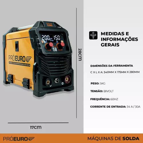 Máquina Solda Mig 150 Flex Tig Lift Mma Sem Gás Bivolt Cor Laranja/Preto Frequência 50 Hz/60 Hz 110V/220V