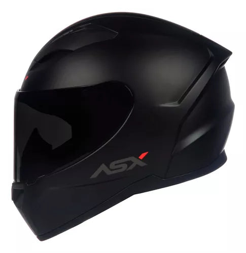 Capacete moto fechado ASX City Solid Preto Fosco Tamanho 60/L