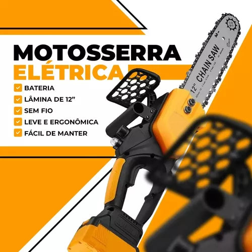Moto Serra Elétrica 1200w 12 Polegadas Com Duas Baterias 48v