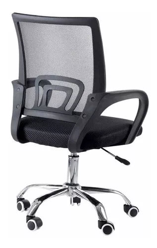 Cadeira de Escritório Pctop Office Fit 1001 9050 Ergonômica Preta com Estofado de Mesh y Tecido