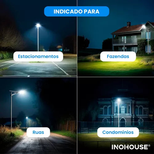 Luminária Holofote Solar 2000lm com Haste | Iluminação Pública Poderosa e Econômica!