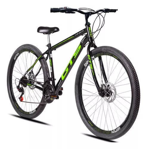 Bicicleta mountain bike GTS Feel Iron 21 Marchas Aro 29 tamanho do Quadro 17" - preto/verde