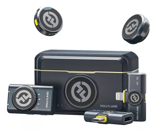 Microfone Hollyland Lark M2 Duo Combo Duplo Para 2 Pessoas Cor Preto