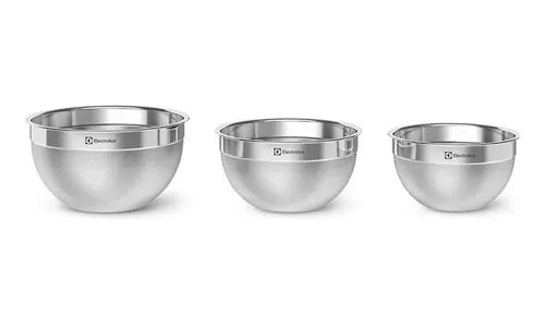 Conjunto com 9 Bowls Tigelas Inox e Tampa Plástica Electrolux