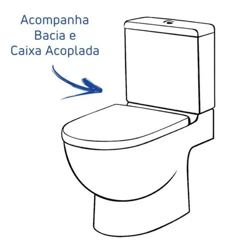 Kit Bacia Sanitária com Caixa Acoplada 3/6 Litros Like com Acessórios Branco - Celite