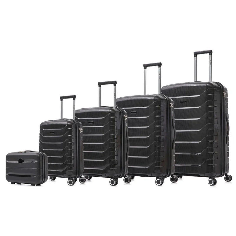 Kit com 5 Malas de Viagem de Fibra Polipropileno Rodinhas 360º ANTIFURTO - Diversos tamanhos