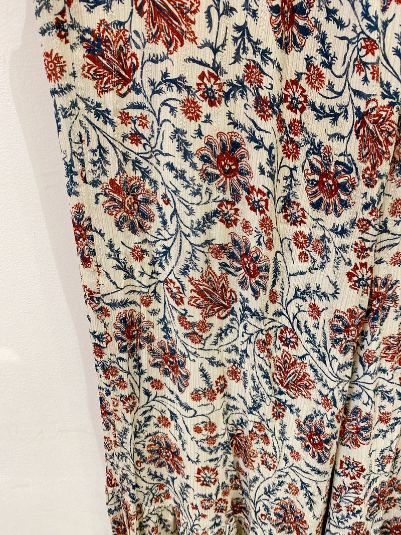 Vestido estampado fios luréx tomara que caia Maria Filó M